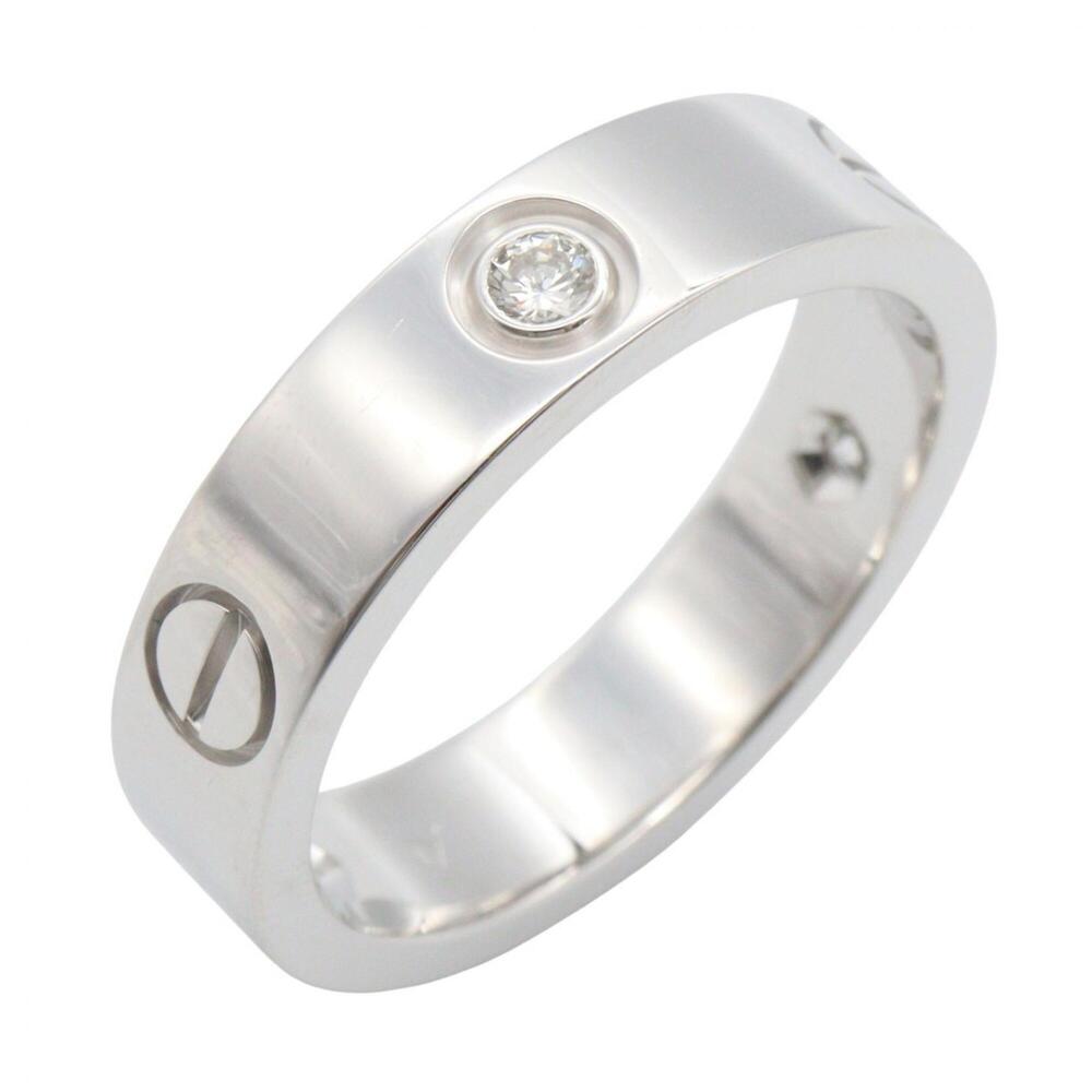 Cartier Love Ring 3PD - 18K White Gold (18KWG) Diamond Men's & Women's Silver...